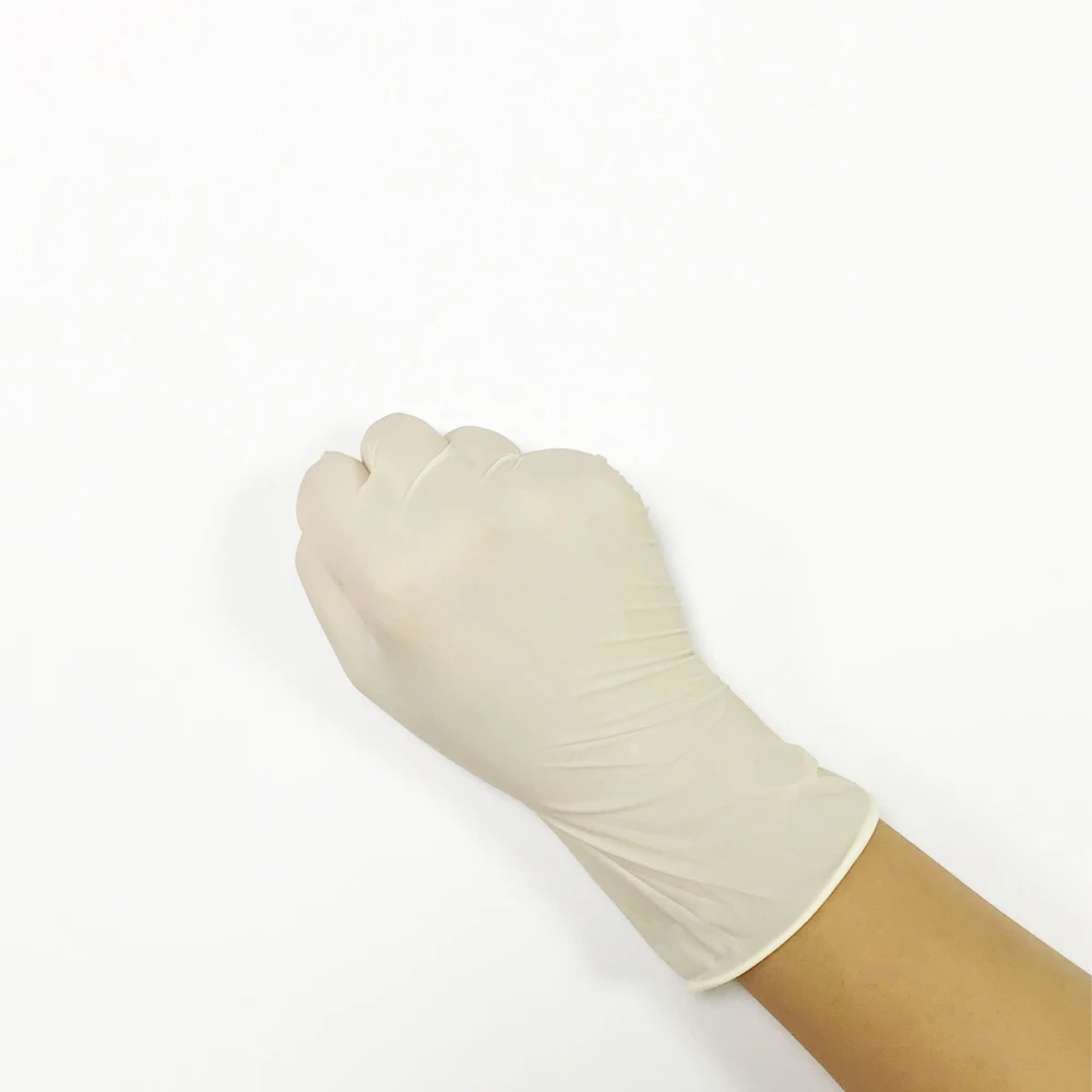 Milky White Disposable latex glovees prices guantes de latex glovees non Sterile latex examination glovees Malaysia