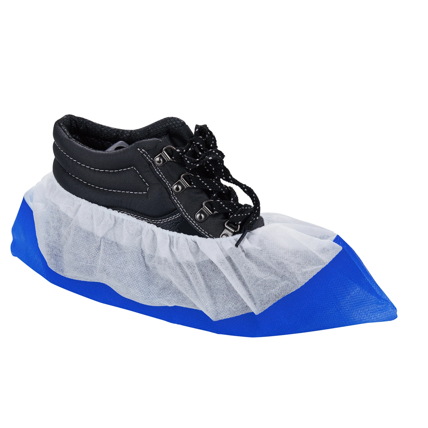 CW008 Bi-Color Non-Woven & CPE Coated Shoe Covers Safety Product for Labs Painter Museum