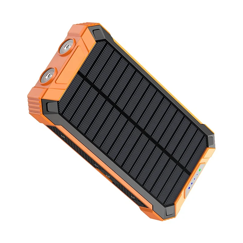 2022 New Best Waterproof Solar Power Bank 20000mah Built-in 4 Cables Qi Wireless Charger Travel Powerbank for All Phone