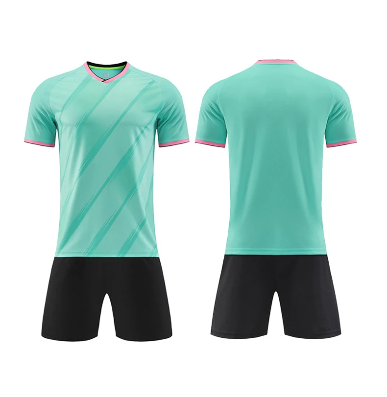 New Striped Soccer Kits Custom Jersey Uniform Unisex Jogging Suit Adult Football Jersey Gray Color Breathable And Quick-drying