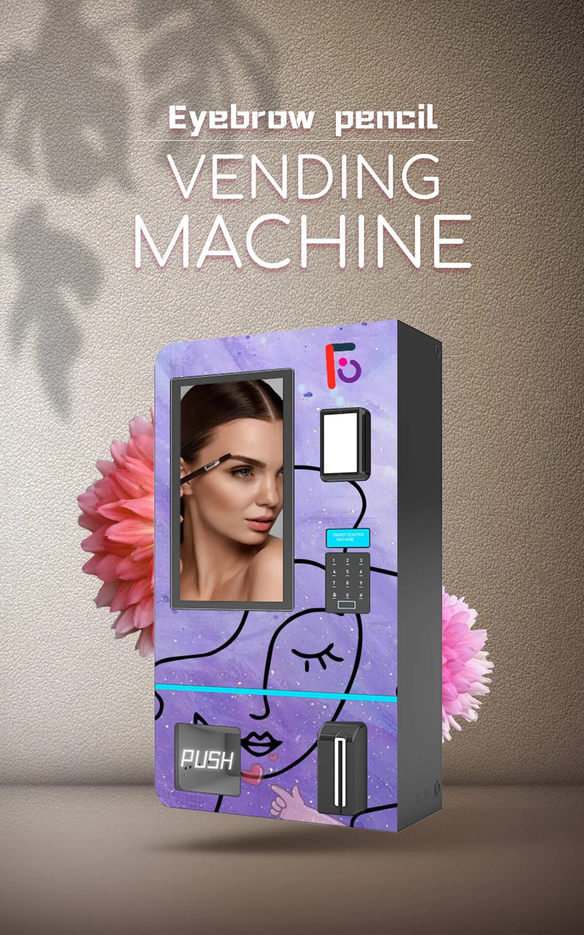 Cheap Wall Mounted Mini Vending Machine Business Eyebrow Pencil Coin Operated Carding Machine