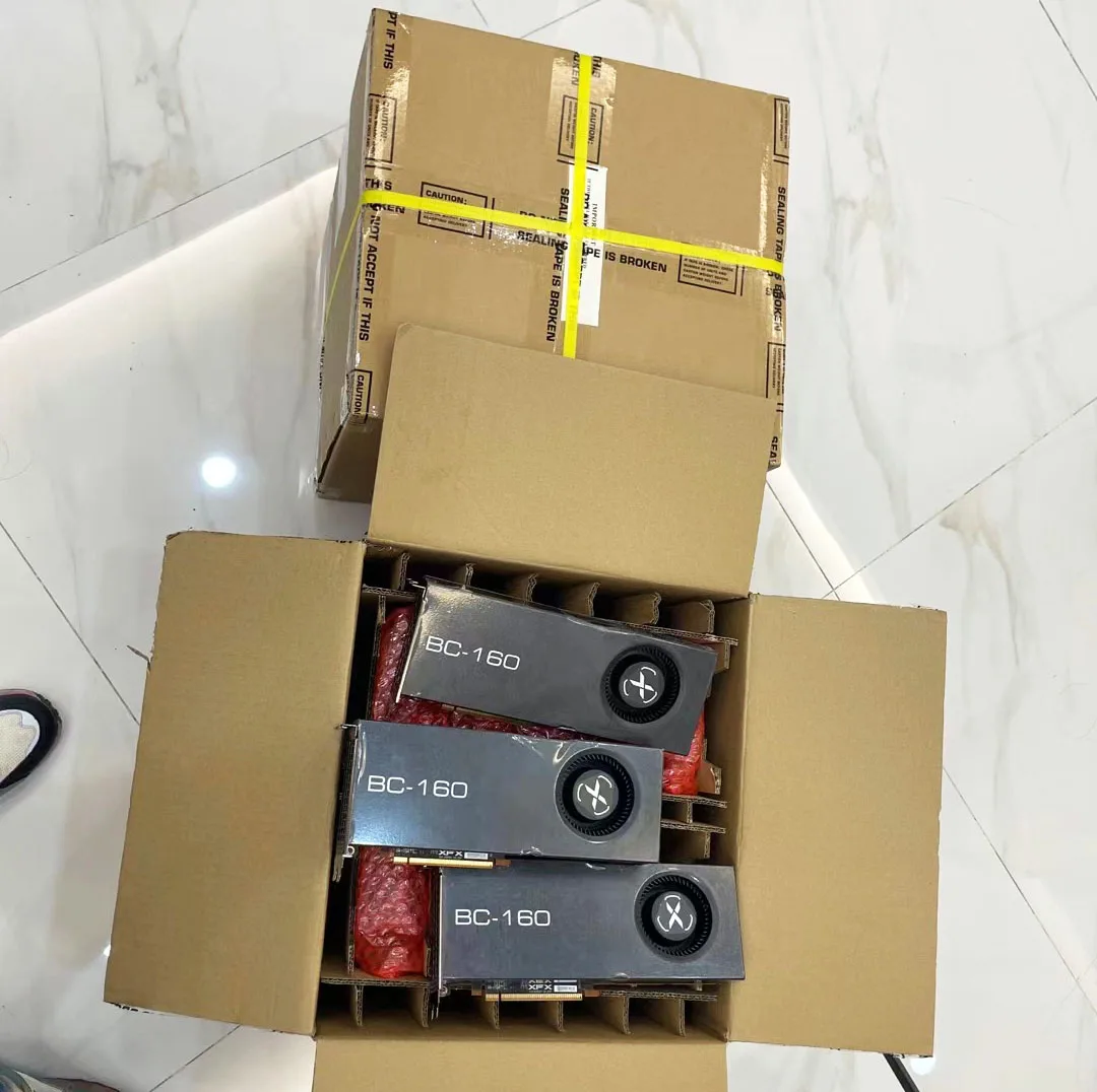 New AMD XFX BC-160 BC 160 8gb turbo tubine cooling XFX OEM production 72m hashrate 135w no non lhr graphics video card