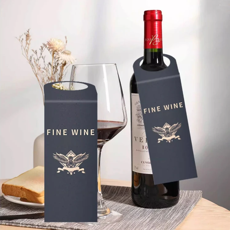 advertising card Hanging Bottle Paper Neck Name Hang Tag Label Cardboard Hanger Card Bottle Necker Tag Wine hanging card custom