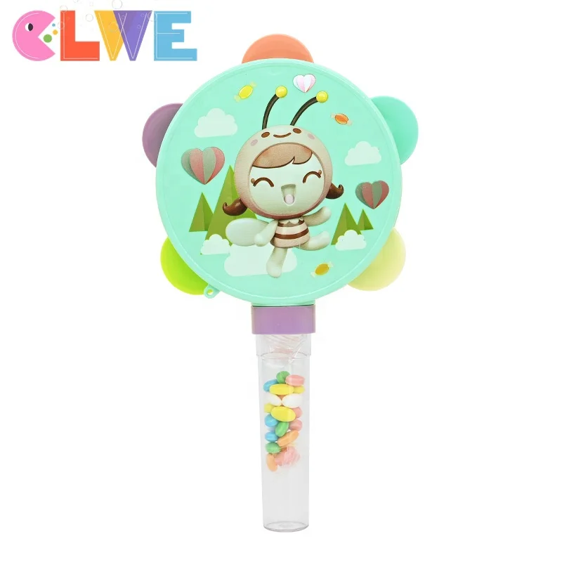 Novelty Macaron Baby Hand Bells rattle drum Hand Bell Ring Musical Shaker Educational Toys candy handheld  tambourine candy toy