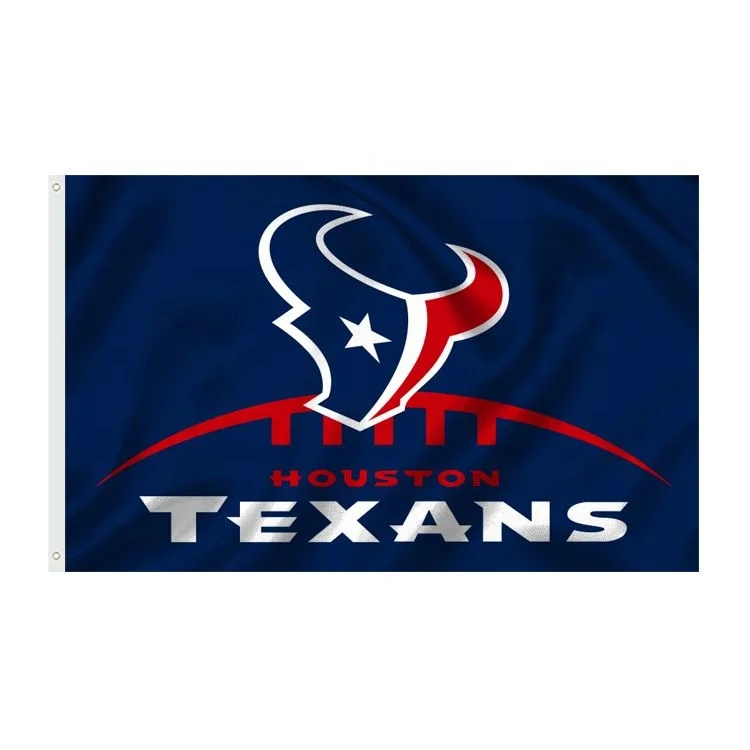 5X3ft Wholesale Factory Club Sports Banners Team Custom American Football Flags For OEM HOUSTON TEXANS