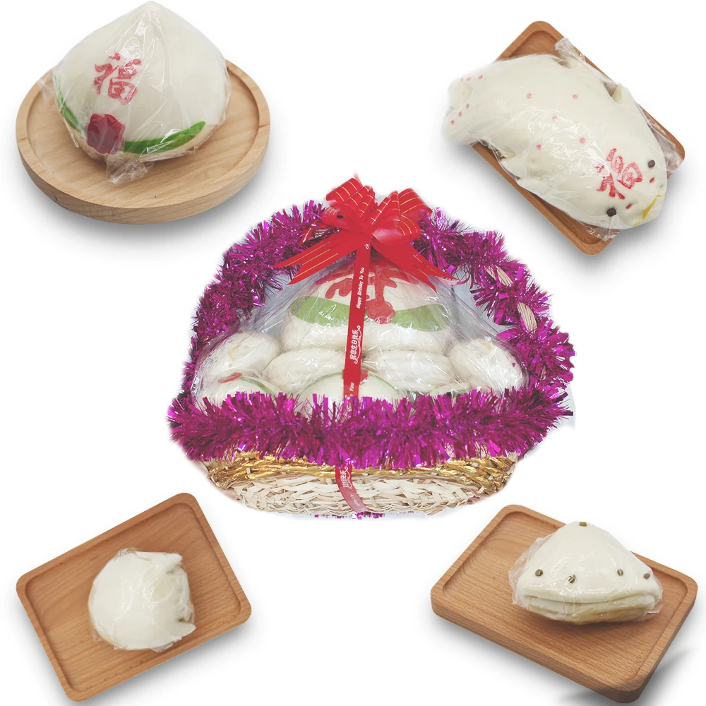 
China Snacks Quick-Frozen Steamed Stuffed Bun Quick-Frozen Buns Pasta Birthday Buns 