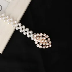 Wholesale Korean Style Fashion Elegant Pearl Waist Chain Internet Popular Inlaid Rhinestone Dress Decorative Belt