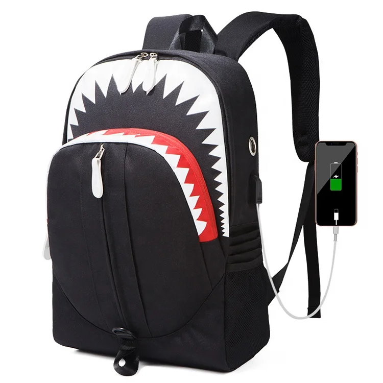 Top Quality Fashion Laptop Backpacks Bag Casual School Bag  Sharkmouth Backpack