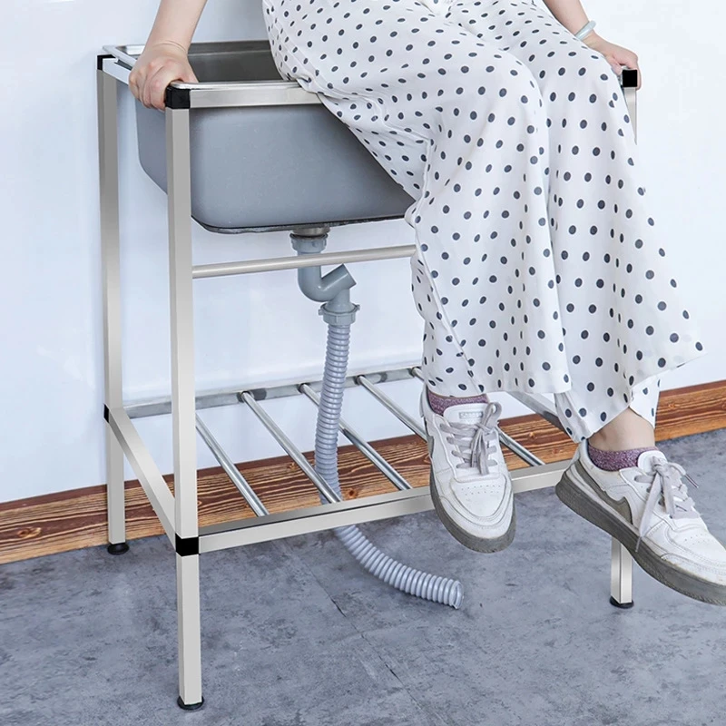 Kitchen sink Handmade stainless steel single bowl sink above counter or wall mounted vegetable Wash basin set