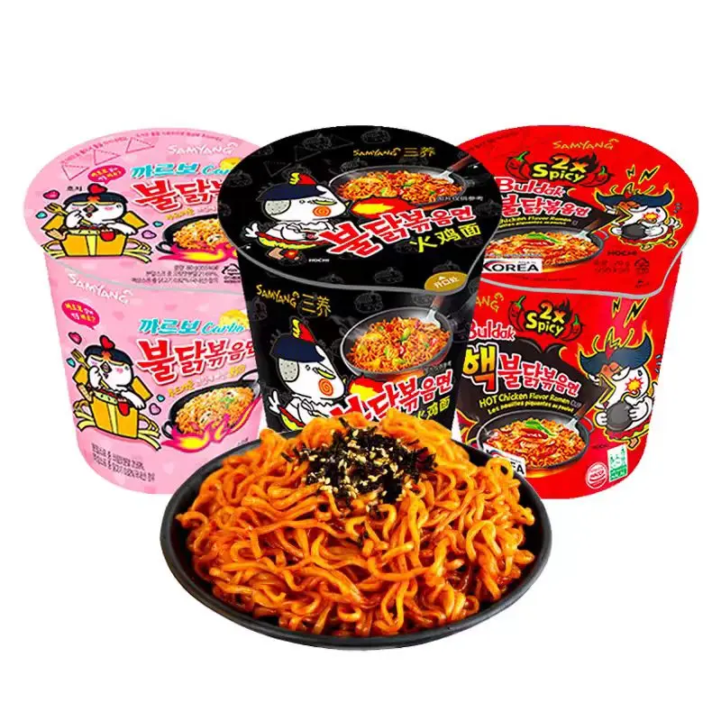 Wholesale super spicy chicken turkey ramen noodles korean instant noodle healthy exotic emergency cup spaghetti food 70g