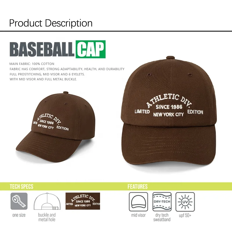 Plain 6 Panel Baseball Hats Wholesale Solid Color Logo Unstructured Curved Brim Custom Embroidery Cotton Sports Dad Hats Cap