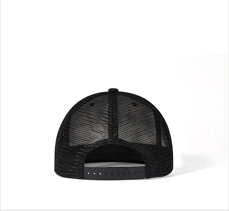 Palm Tree Print Black and White Two Tone Adjustable Summer Travel Mesh Snapback Cap