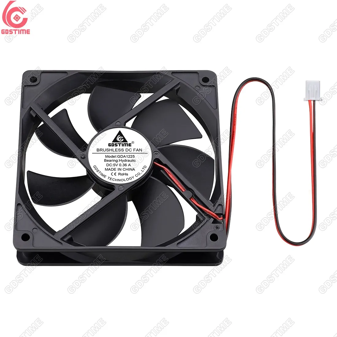 Gdstime GDA12025 DC 5V 120mmx120mmx25mm 12025 Axial PC Fan Hydraulic Bearing dc Rechargeable Brushless Industrial  Cooling Fan