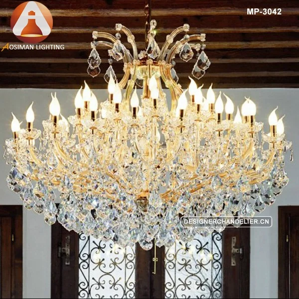 Gold and Clear Maria Theresa Crystal Chandelier