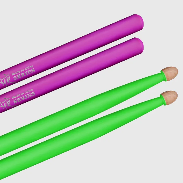 Custom Colorful Luminescence uv drumsticks 7A with wood tips Indoor entertainment product