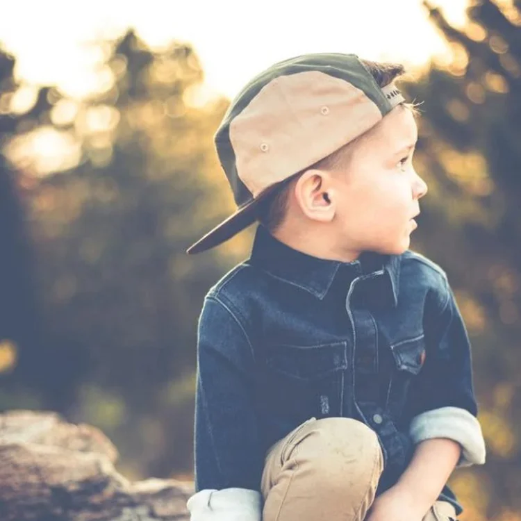 
2020 Custom Cotton Kids Size 5 Panel Camp Cap with Woven Patch 