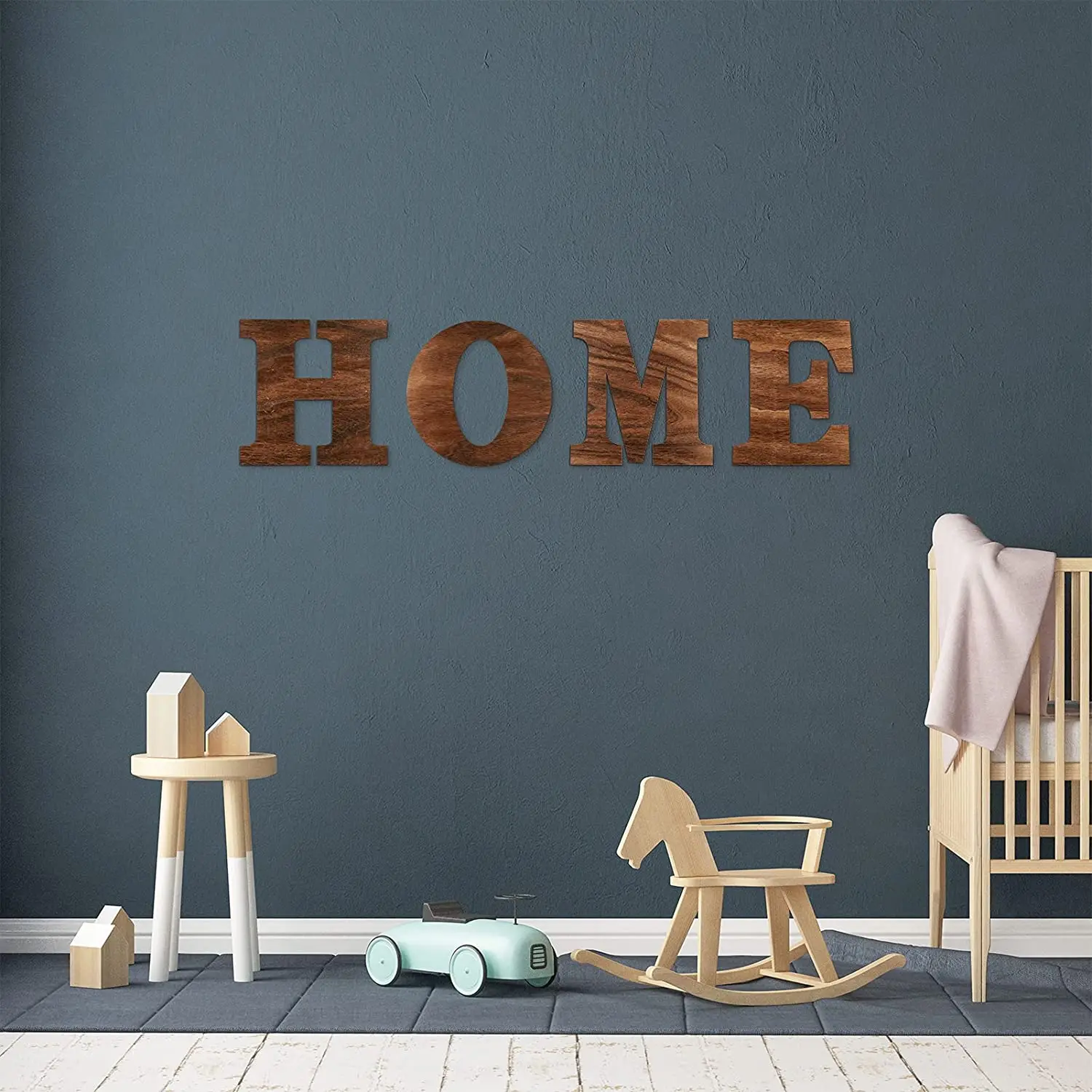 4 Pieces 12 Inch Wooden Letters Large Rustic Nature Wood Signs Brown Wooden Home  Wall Decoration