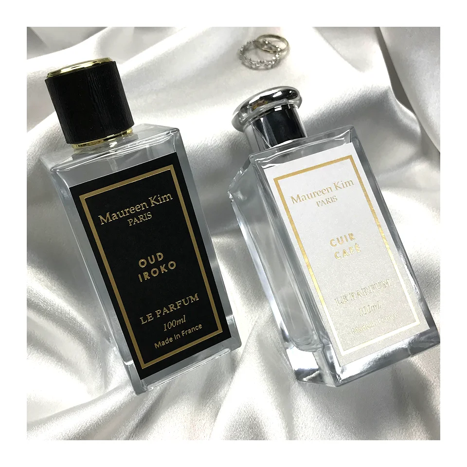 Custom Luxury Printing Glossy Sticker on Perfume Bottle Gold Foil LOGO Cosmetic Lotion Bottle Label for Packaging and Decoration