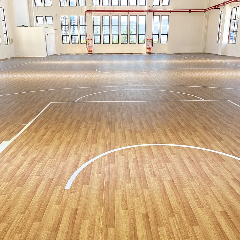 Custom Size Indoor PVC Sports Flooring High Density Basketball Court Floor