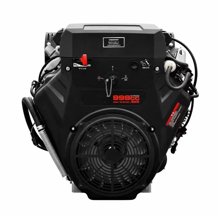 36HP V Twin Cylinder Electric Start Keyway Shaft 24KW DHT1000E Gasoline Engine For Generators