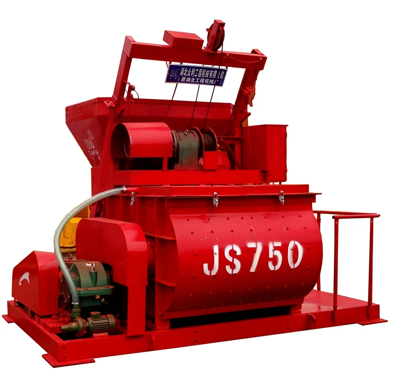 JS750 Low cost twin shaft harga building make mobile electrical mini concrete mixer