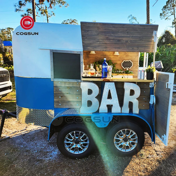 Vintage Food Mobile Horse Trailer Bar Ice Cream Cart Beer Bar Food Truck With Full Kitchen Restaurant Equipment