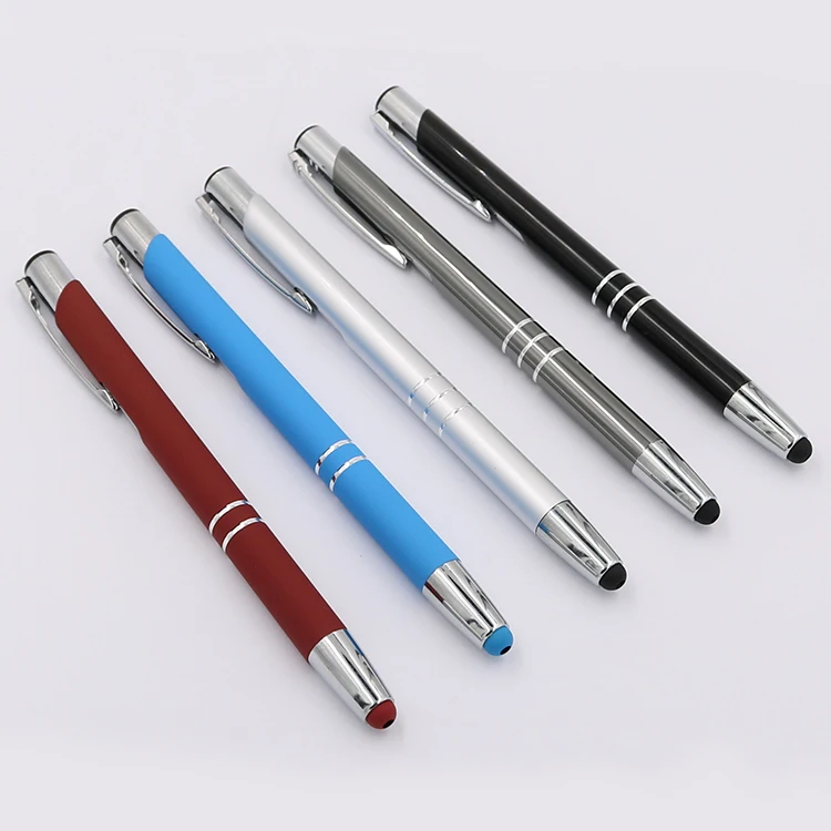 New 2 in 1 Touch Screen Ball Pen Aluminum Metal Ball Pens With Personalized Logo For Business Advertising Promotion Gifts