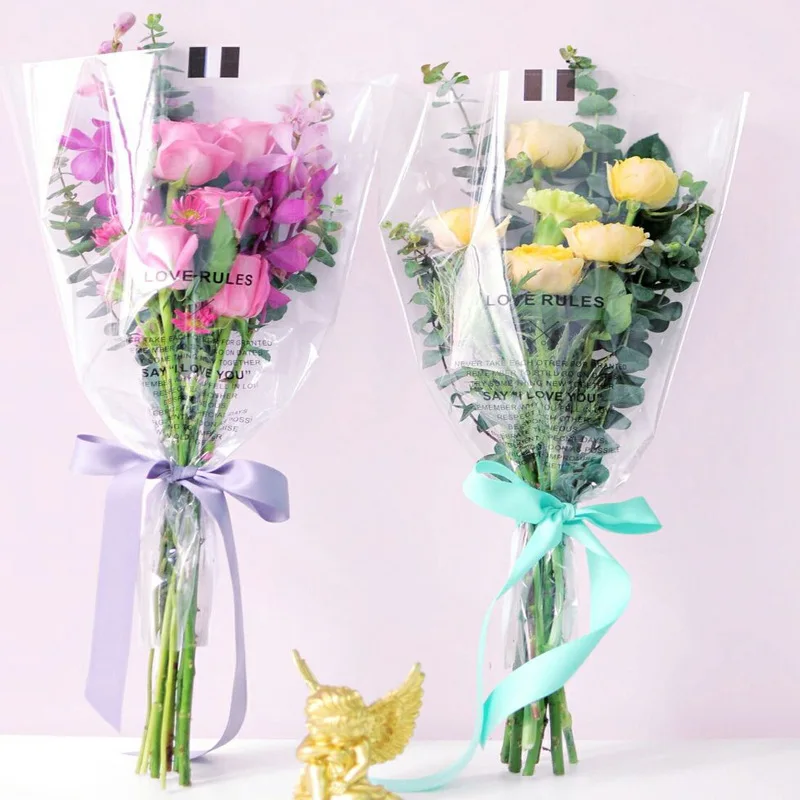 Mini bouquet bag flowers wrapping paper material rose flower shop flower packaging bag paper bag for flower