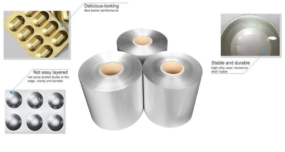 China aluminum foil alu alu PVC pharmaceutical blister packaging