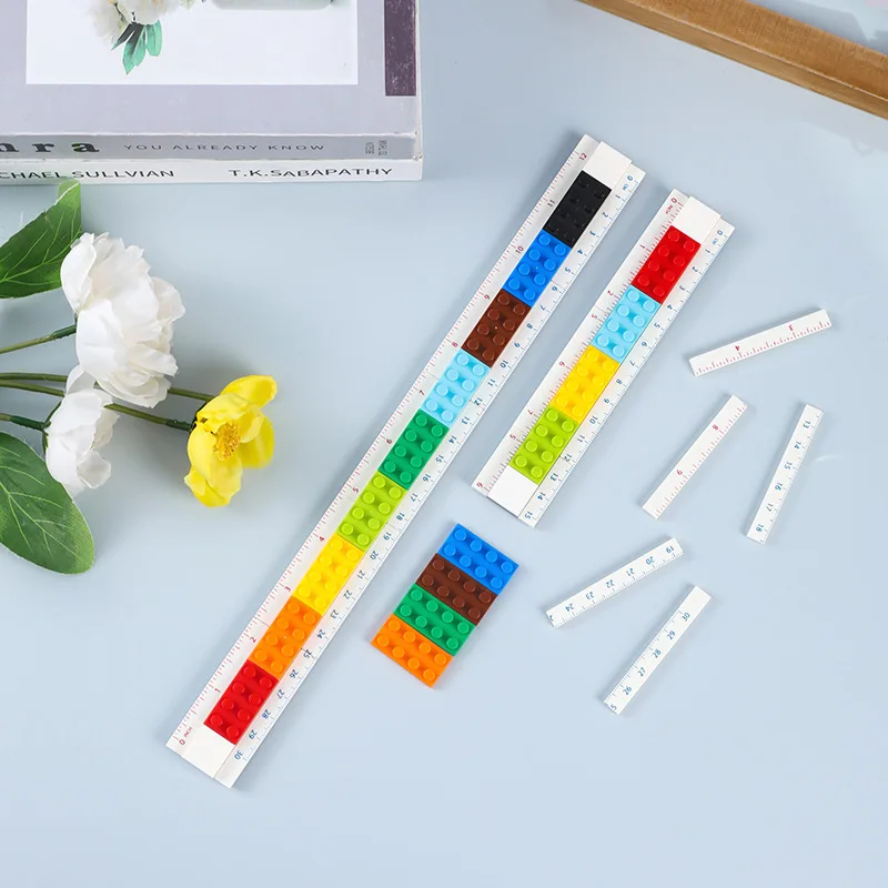 Student stationery wholesale 15CM plastic Puzzle Straightener ruler Detachable building blocks ruler