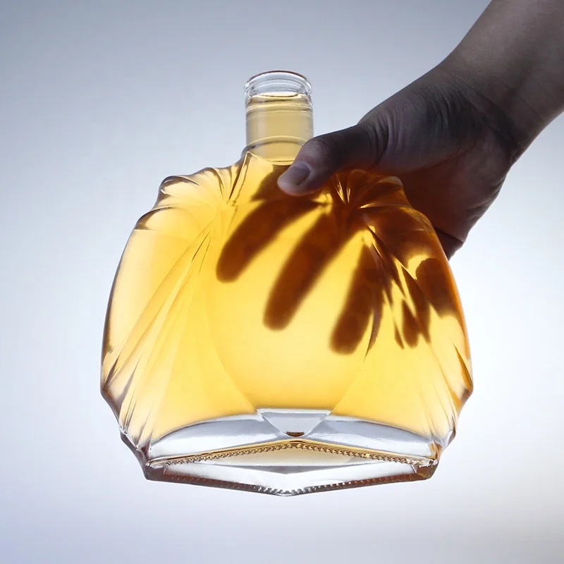 Wholesale Custom High Quality 700ml 750ml Clear Rum Gin Liquor Glass Bottle With stopper Manufacturer