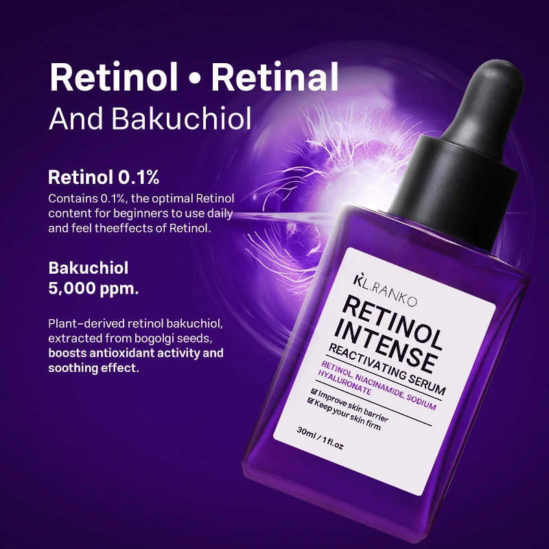 OEM Custom Logo Retinol Intense Reactivating Serum for Face Acne Mark Pore Minimizer Korean Anti Aging Skin Care Products