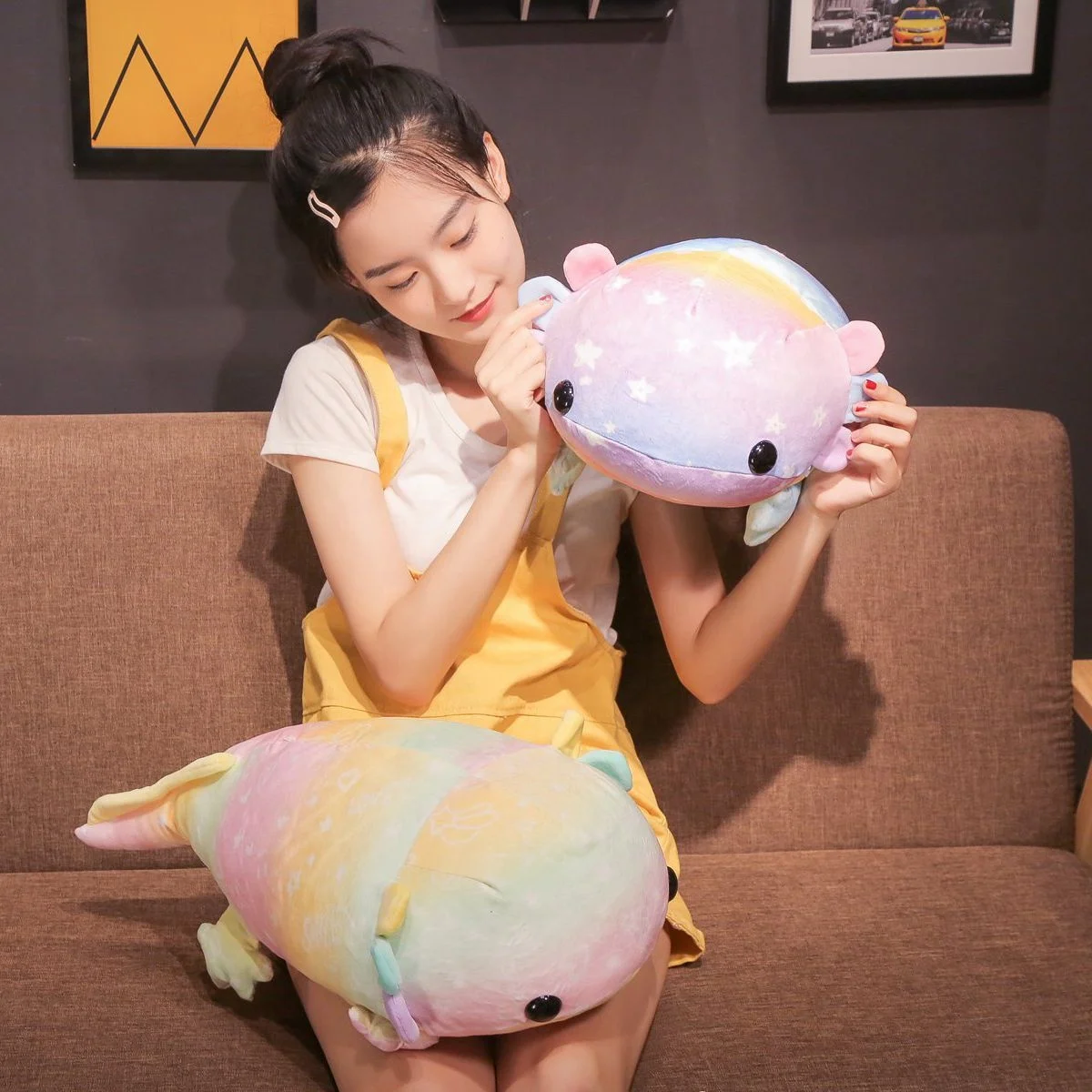 Wholesale colorful plush salamander toy children birthday gifts axolotl plush doll custom doll manufacturers