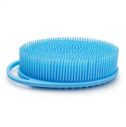 Soft scalp massager shampoo massage brush baby silicone shower bath brush body scrubber with handle