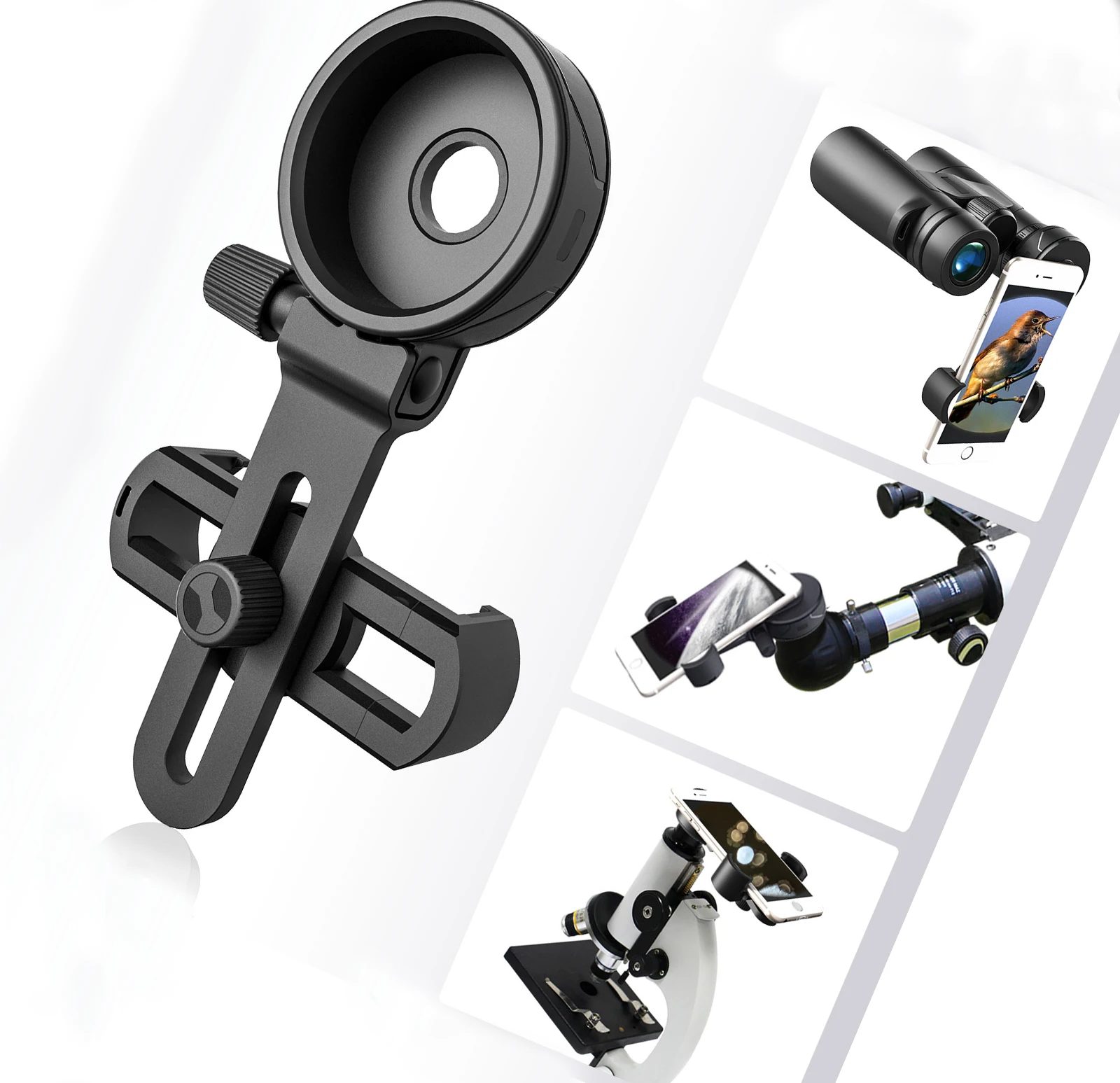 Factory New Design Cell Phone Adapter Mount Work with riflescope Binocular Monocular Spotting Scope Telescope and Microscope