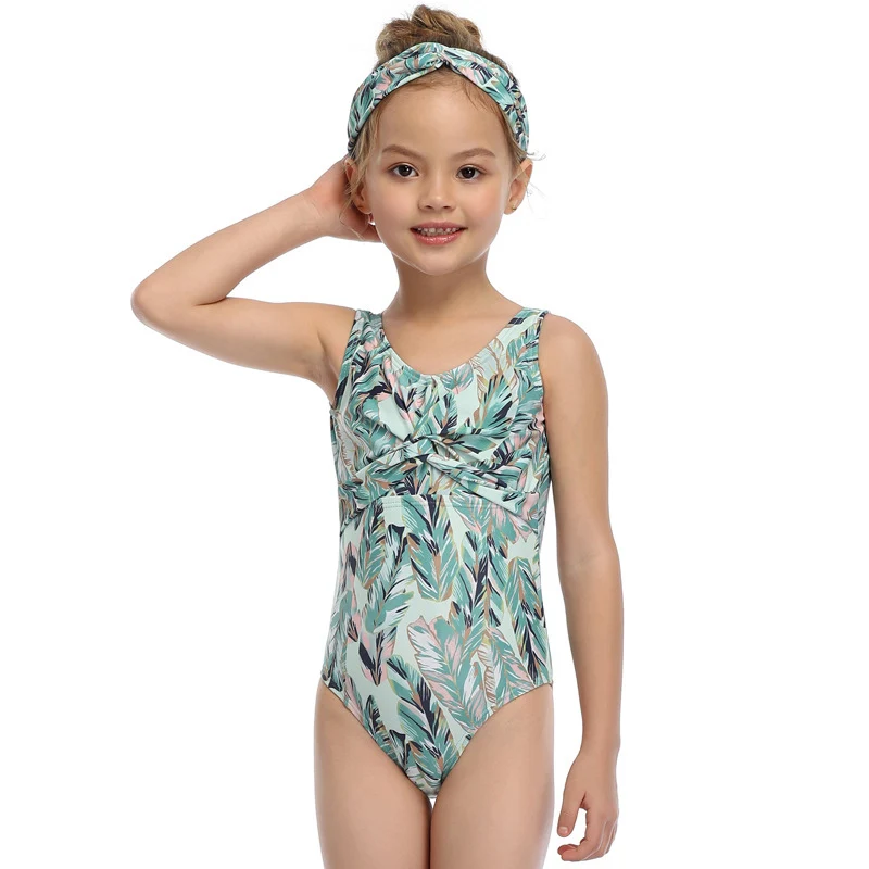 
2021 Hot Selling Girl One Piece Swim Suit Printed Bathing Suits Toddlers Kids Beach Wear 