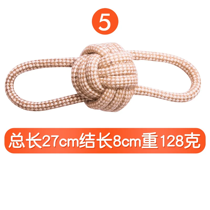 Multi set Eco Gray Natural Hemp Rope Pet Dog Toy Interactive durable Cotton rope hemp dog toy set