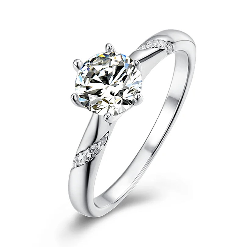 
Fast shipping Luxury Women Brilliant Cut Moissanite Ring 925 Sterling Silver 