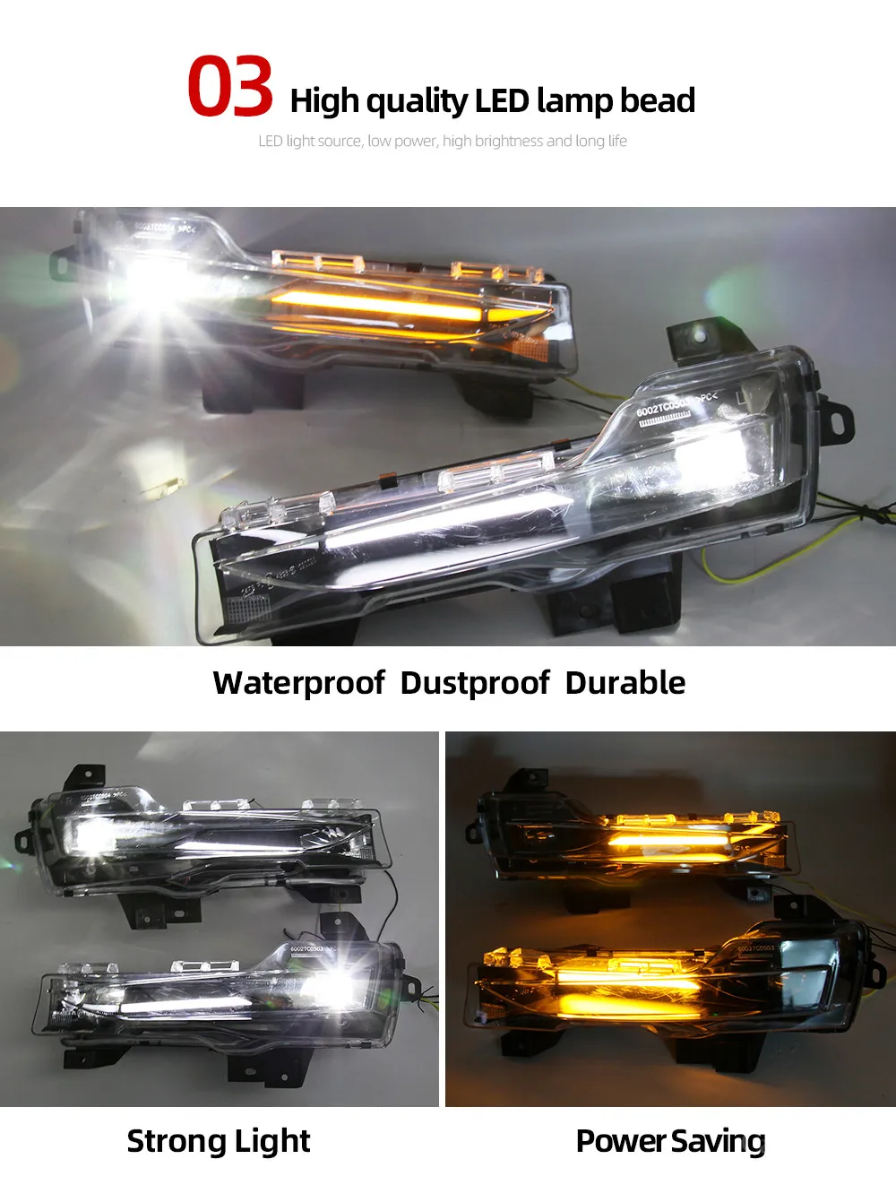 LED DRL Fog Light Fog Lights For Tesla Model 3 2017 2018 2019 2020 2021 Daytime Running Lights turn signal