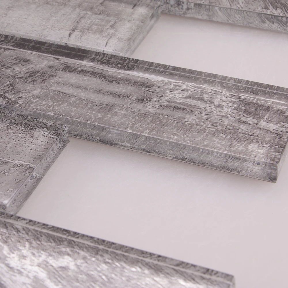 Latest design carrelage mosaique 48x148 mm laminated brown glass shower wall subway tiles