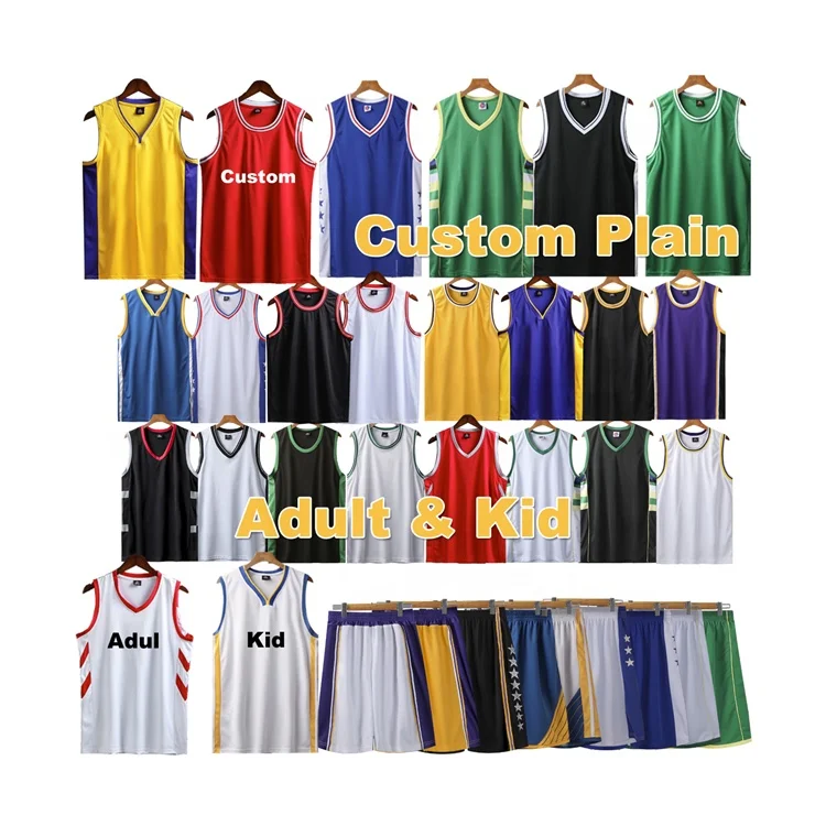 Jerseys Polyester Custom Reversible Youth And Adult Blank Blue Cheap Basketball Jersey