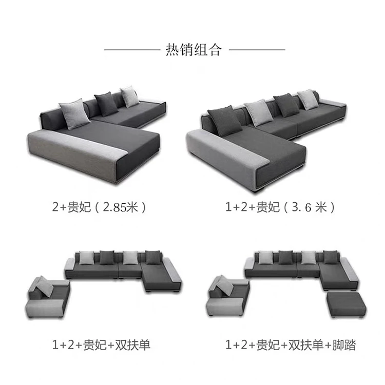 Delivery within 2 dayas design germany modern luxury villa living room large sectional corner l shape sofa for reception