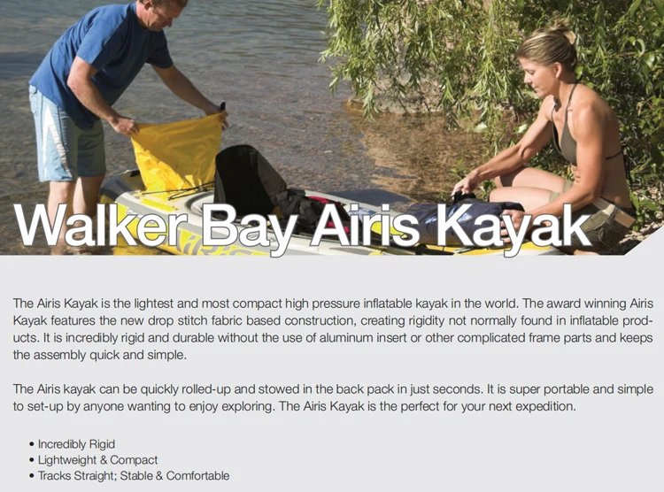 Zebec Kxone Hot Selling high speed Inflat Water PVC Rowing Boat fabric Air Folding Kayak For 1 2 Persons