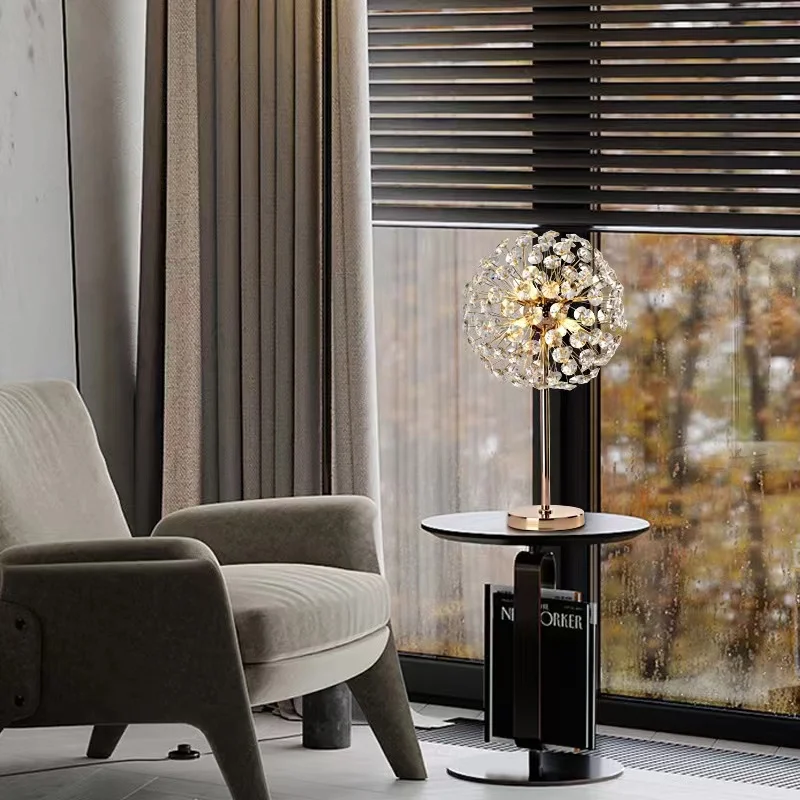 Dandelion Floor Lamp Living Room Sofa Corner Lamp Bedroom Luxury Designer Crystal Bedside Lamp