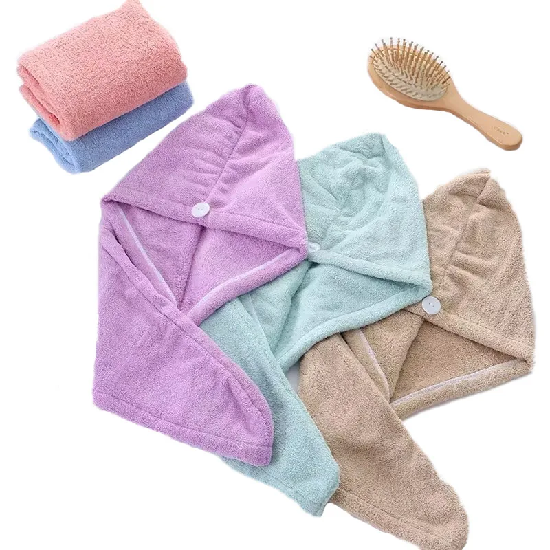 Hot Sale Soft Super Absorbent Quick Drying Hair Turban Microfiber Hair Towel Warp Shower Cap for Women Waterproof Scarf