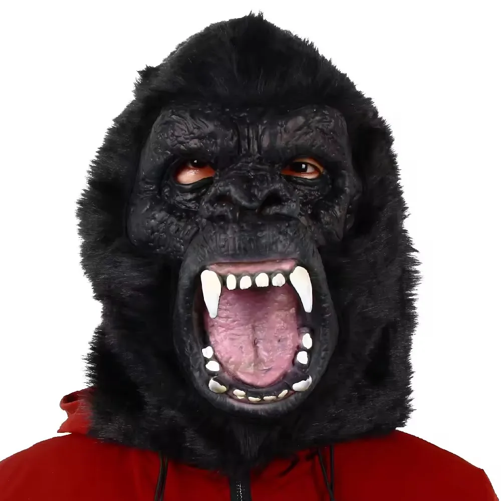 Deluxe Rubber hot selling latex full head monkey mask pretty vivid rubber gorilla mask  Animal Head Adult party
