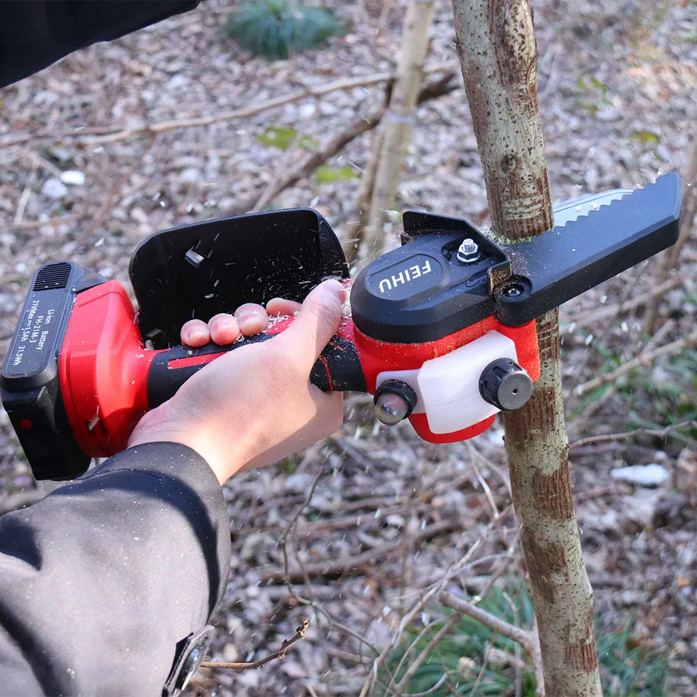6inch Mini Handheld Brush Electric Chain Saw Cordless Chainsaw Portable Garden Fruit Tree Pruning Saws Wood Tools Saw Machines