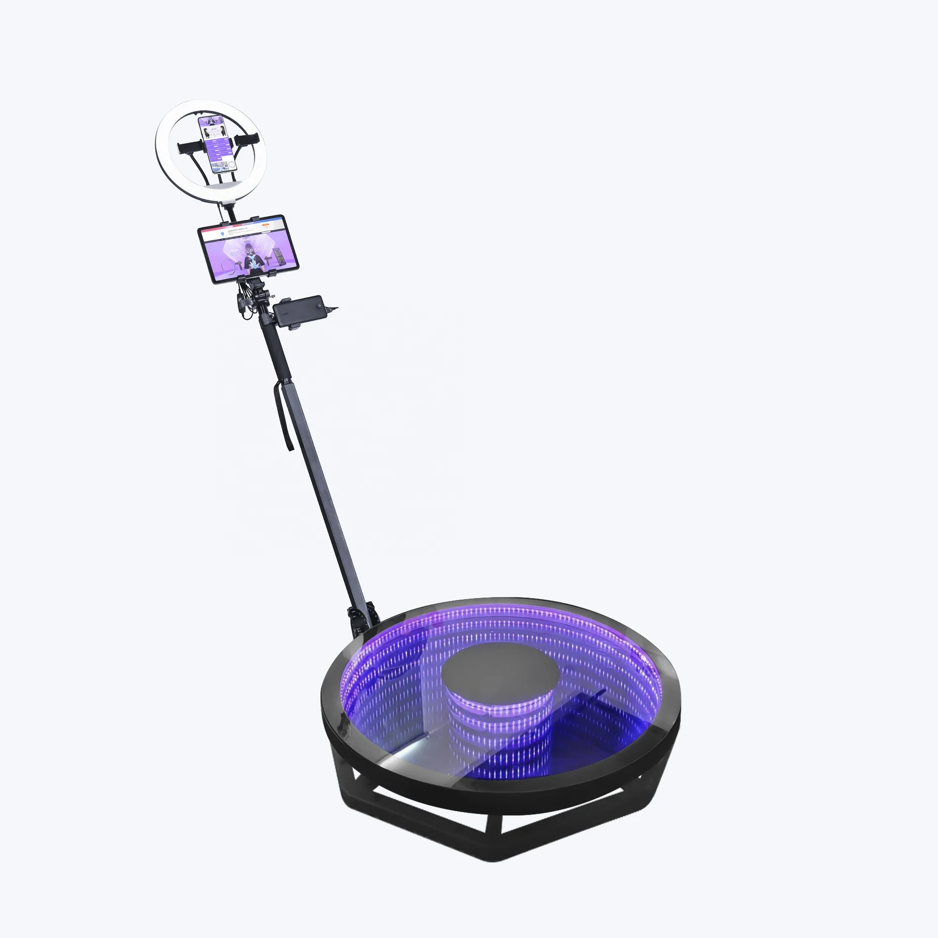 360 degre portable photo booth Fill light machine camera ipad selfie video Free accessories automatic spin 360 photo booth