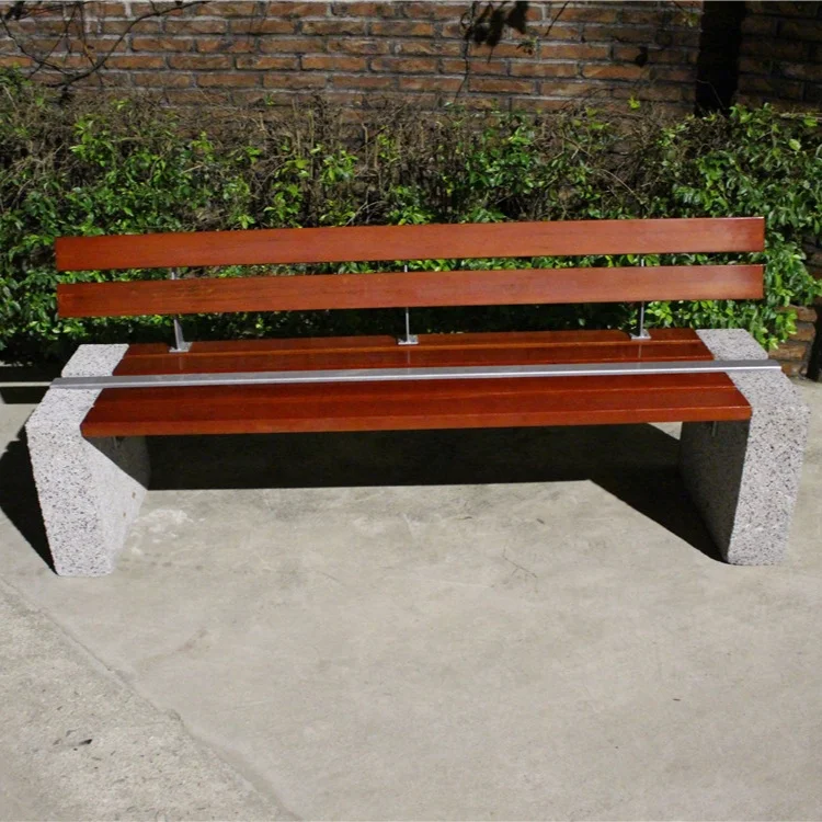 Outdoor furniture China wooden garden bench garden stone bench