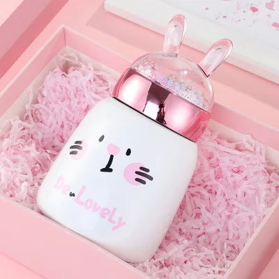 Personality stainless steel thermos flask mini pink insulated cup